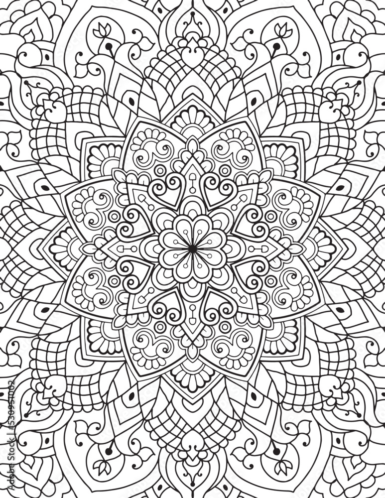 Mandala Coloring Pages, Hand Drawn Mandala Coloring Pages For Adult ...