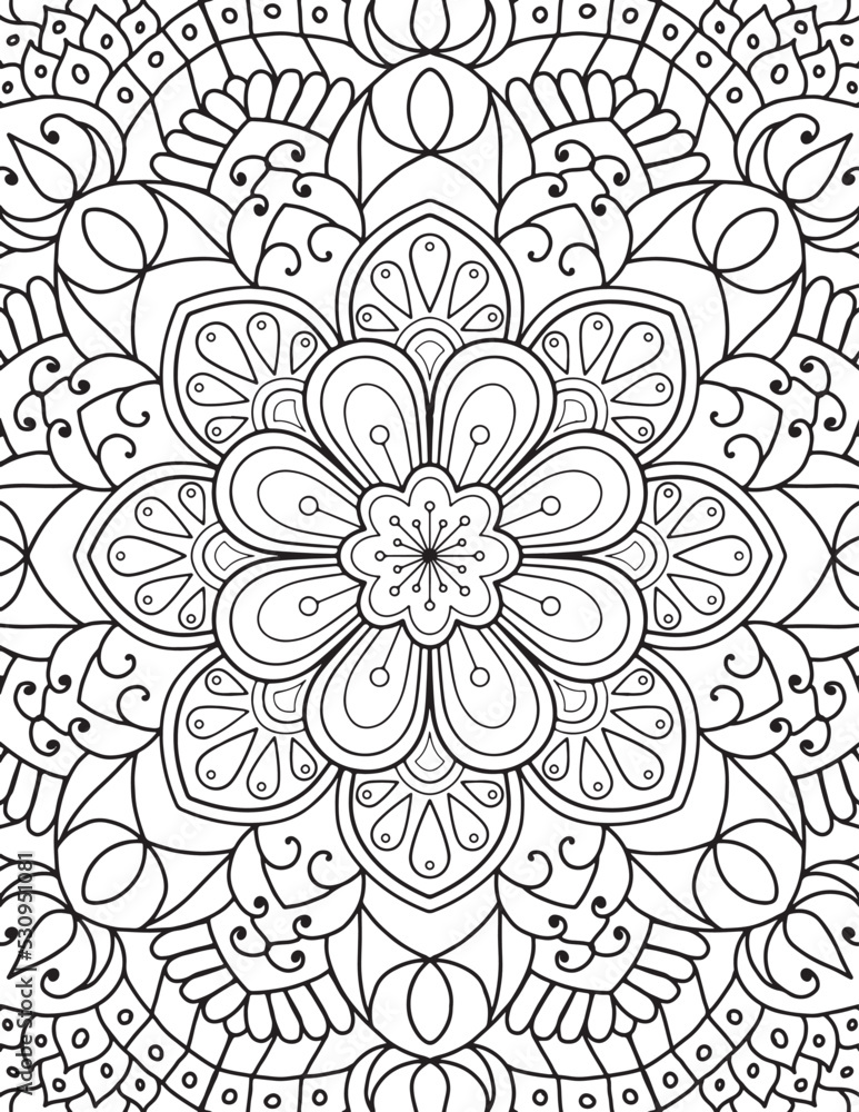 Mandala Coloring Pages, Hand Drawn Mandala Coloring Pages For Adult ...