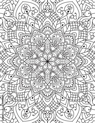 Mandala Coloring Pages, Hand Drawn Mandala Coloring Pages For Adult Coloring Book. Floral Hand Drawn Mandala Coloring Page. Unique and Amazing hand Drawn Mandala Art With Digital Devices.