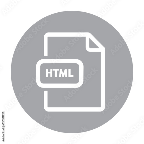 HTML file extension isometric icon