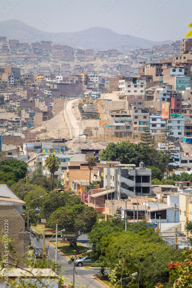 Fototapeta premium City hills Landscape view from Loma Amarilla Surco District Lima Peru