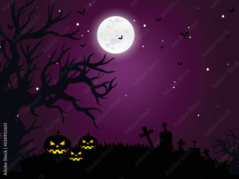 Halloween background with flat design for illustration