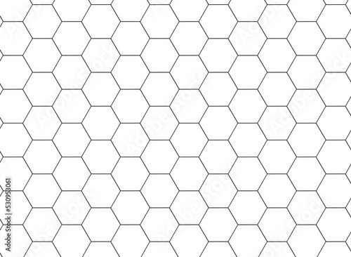 Honeycomb pattern black and white background vector. © Parkaidowe