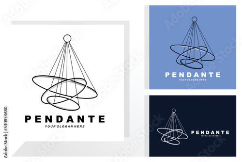 Home Decoration Hanging Lamp Logo, Home Furniture Design Vector