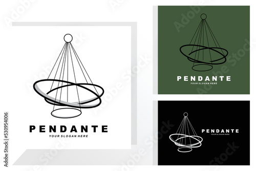 Home Decoration Hanging Lamp Logo, Home Furniture Design Vector