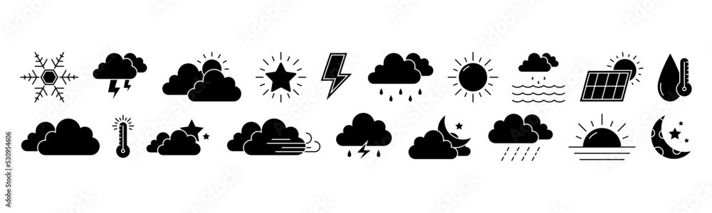 Weather icon set design template vector illustration Weather icon set design template vector illustration