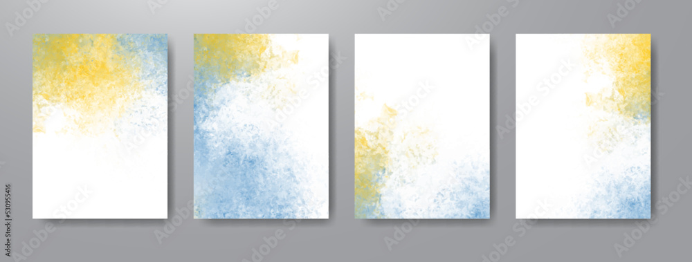 Cards with watercolor background. Design for your cover, date, postcard, banner, logo.