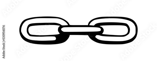 Chain as symbol of unity and cooperation. Sketch of metal chains. Vector illustration isolated in white background