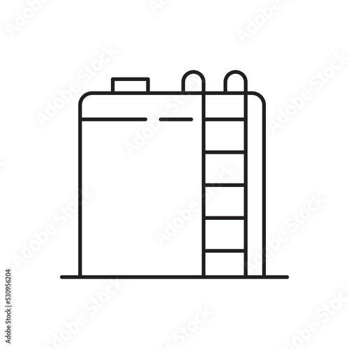 Water tank icon. plastic container, rainwater harvesting, oil plastic barrel, vector illustration. sign for aqua industry. isolated on white background