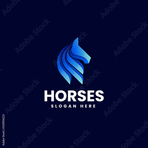 Vector Logo Illustration Horse Gradient Colorful Style