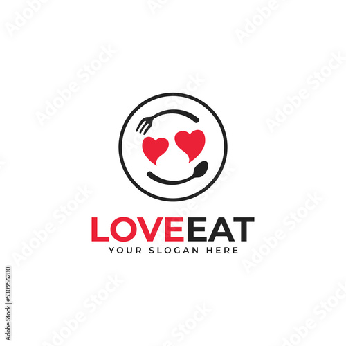 Love Eat Logo Vector For Cafe or Restaurant