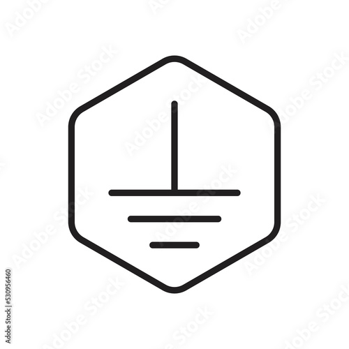 Electrical grounding icon. Protective Earth (Ground) Symbol Sign. isolated on white background. vector illustration