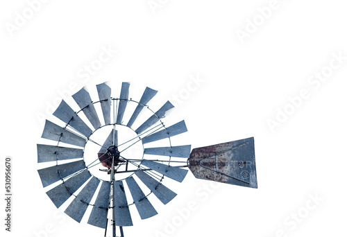 A rustic windmill isolated on white background