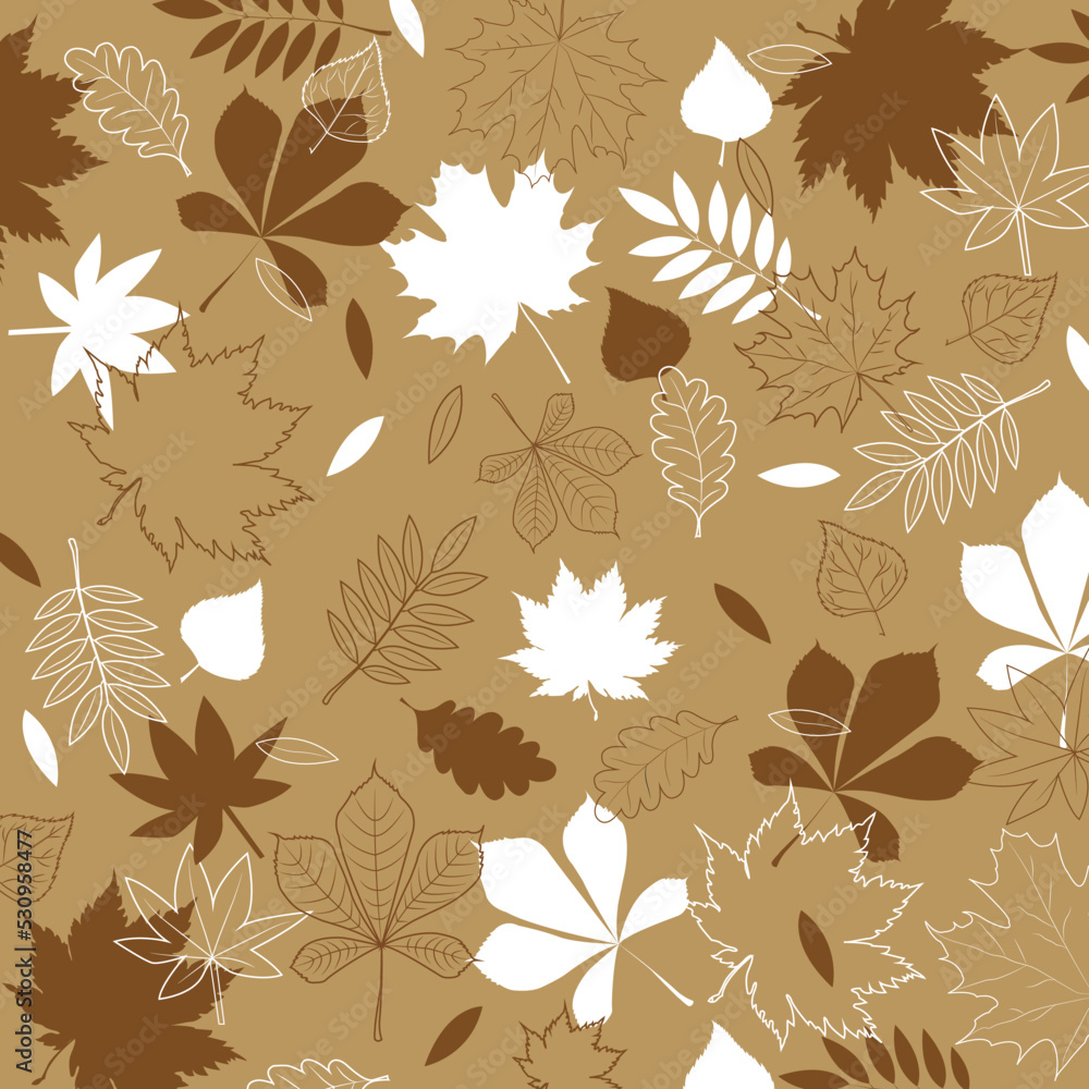 Patern autumn leaves. Autumn flattering in pastel beige shades. The patern can be used as a print on clothes, bed linen. Patern autumn leaves. Autumn flattering in pastel beige shades. The patern can be used as a print on clothes, bed linen.