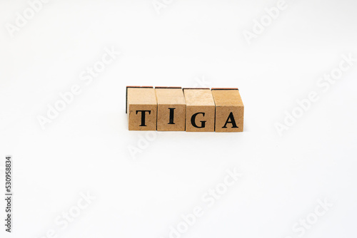 木ブロック　単語　言葉　インドネシア語　TIGA photo