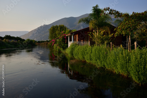 travel, village, green, water, nature, wooden house, spring water