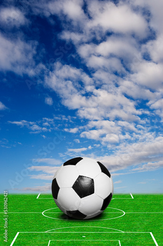 soccer ball on a pitch  conceptual image for FIFA World Cup Qatar 2022