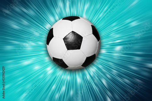 soccer ball with light and zoom motion effects