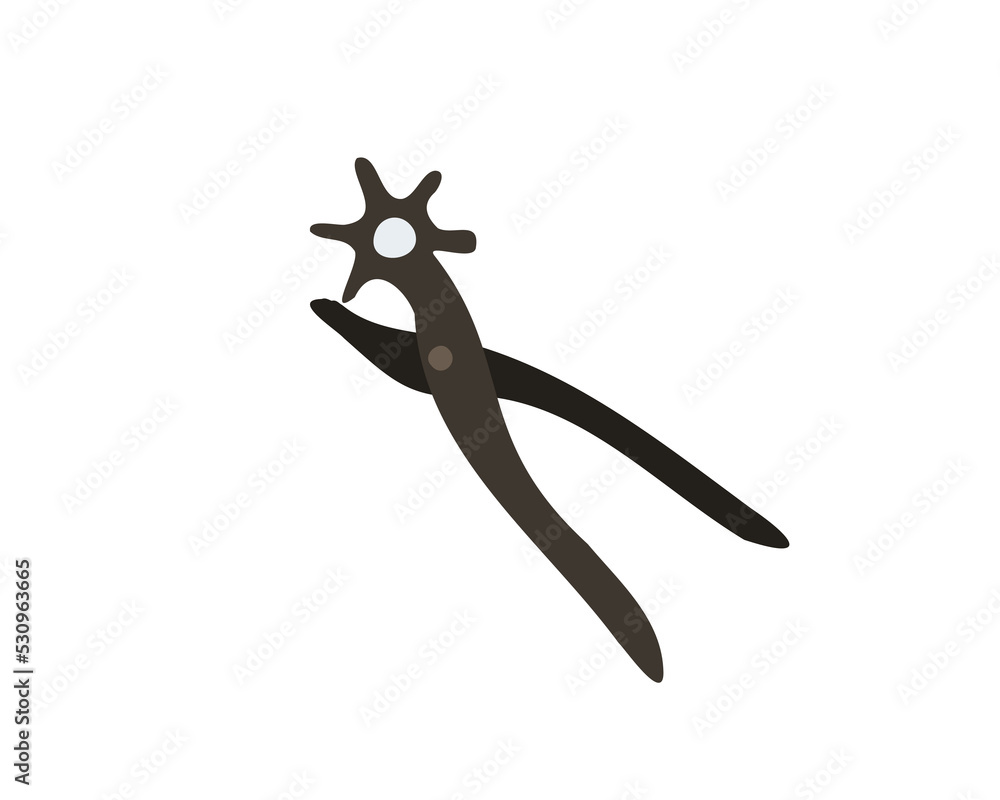 Leather puncher, shoe repair tool. Tool used to pierce belts and shoes with white background. Vector illustration Leather puncher, shoe repair tool. Tool used to pierce belts and shoes with white background. Vector illustration
