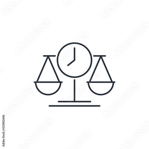 Choice time. vector linear icon isolated on white background.