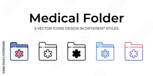 medical folder icons set vector illustration. vector stock,