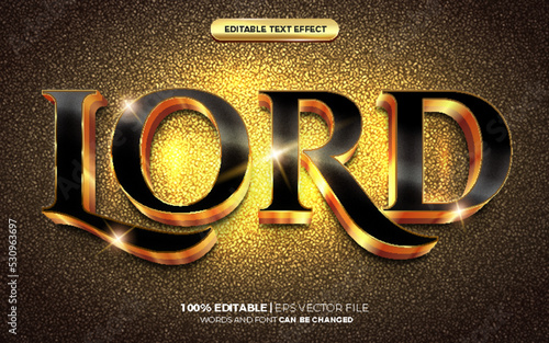 black lord gold 3d editable text effect