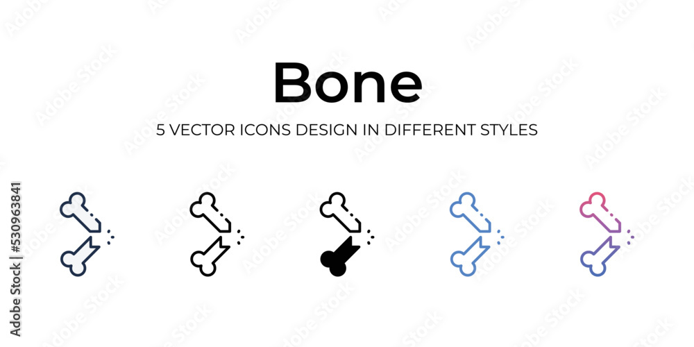 bone icons set vector illustration. vector stock, bone icons set vector illustration. vector stock,