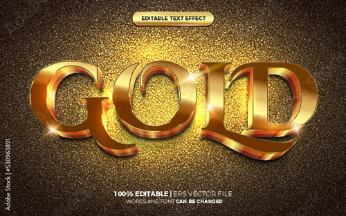 double layer gold 3d editable text effect