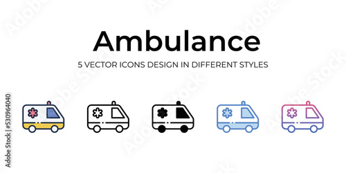 ambulance icons set vector illustration. vector stock,