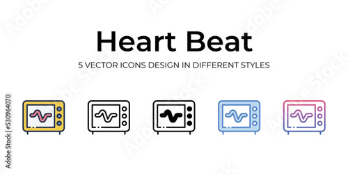 heart beat icons set vector illustration. vector stock,