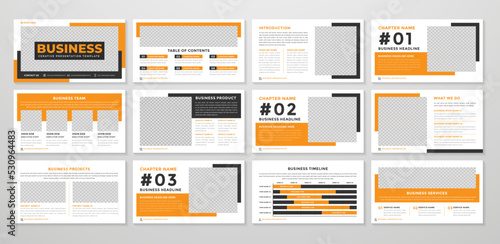 set of corporate presentation template design with minimalist concept and modern layout use for annual report and business profile	