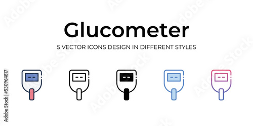 glucometer icons set vector illustration. vector stock,