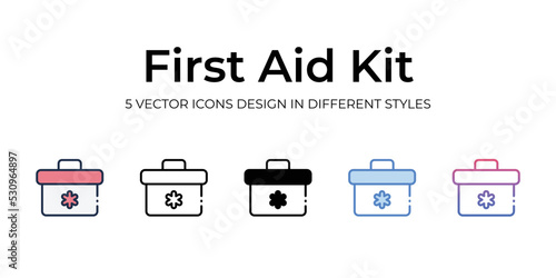 first aid kit icons set vector illustration. vector stock,