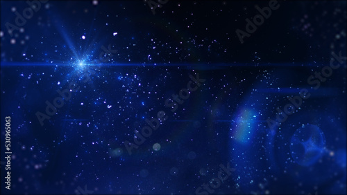Fototapeta Naklejka Na Ścianę i Meble -  宇宙　銀河　パーティクル　粒々　星々　星雲　キラキラ　幻想的　神秘　暗闇　発光　星