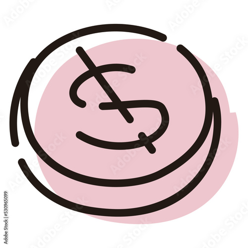 ドル（＄）硬貨　お金のイメージイラスト