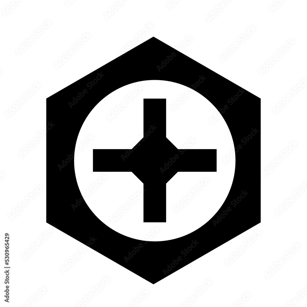 Icon hexagon screw head