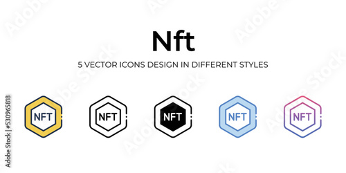 nft icons set vector illustration. vector stock,