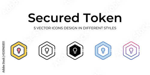nft secured token icons set vector illustration. vector stock,