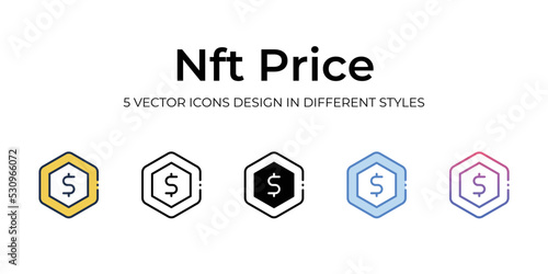nft price icons set vector illustration. vector stock,