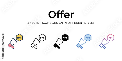 nft offer icons set vector illustration. vector stock 