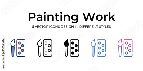 nft painting work icons set vector illustration. vector stock,
