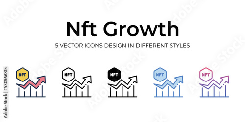 nft growth icons set vector illustration. vector stock,