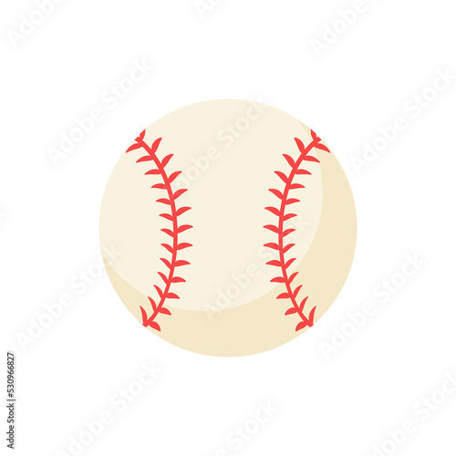 Leather baseball with red stitched seams. Popular softball tournaments.