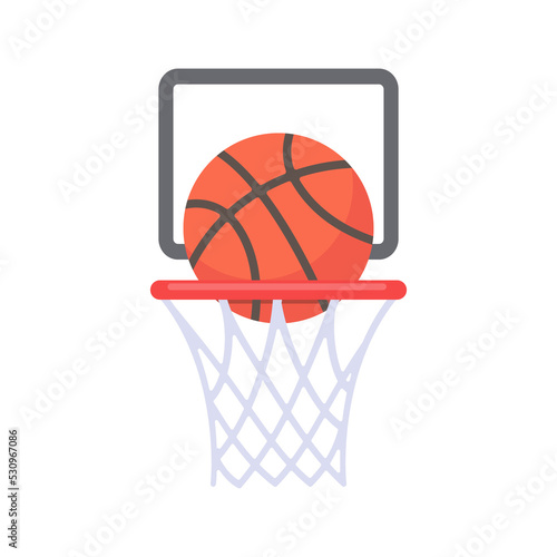 A basketball that is thrown into the basket in a sport