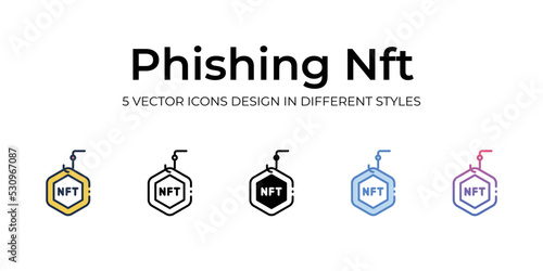 phishing nft icons set vector illustration. vector stock,