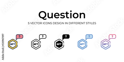 nft question icons set vector illustration. vector stock,