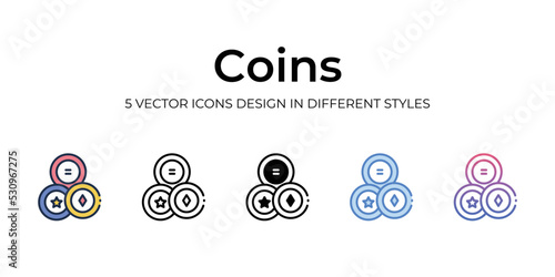 nft coins icons set vector illustration. vector stock,