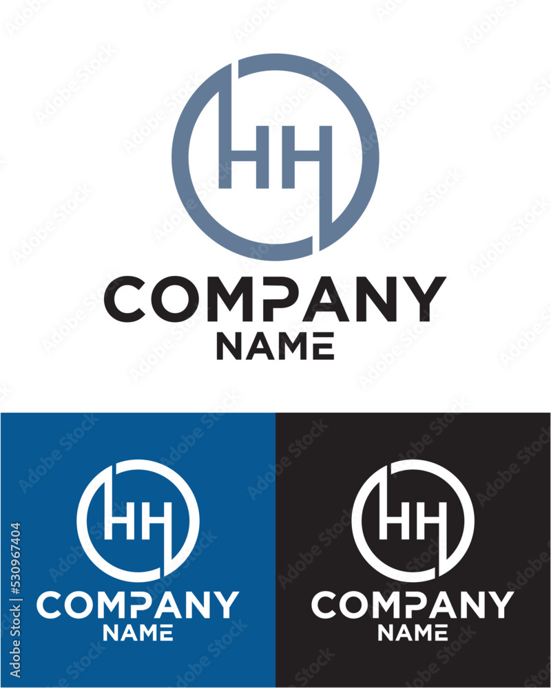 Initial letter h h logo vector design template