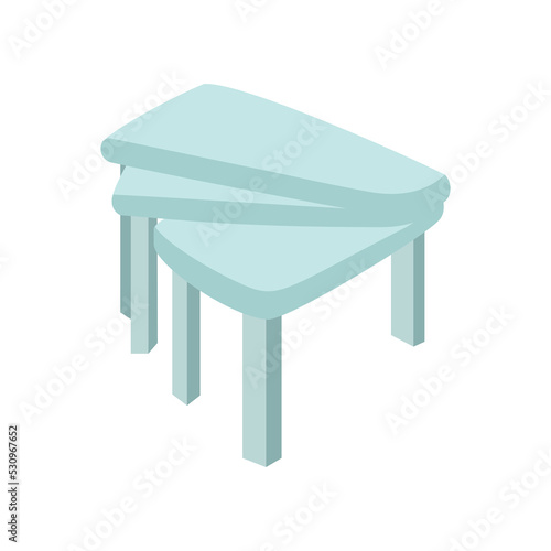 Folding table and chairs icon. Flat illustration of folding table vector icon isolated on white background