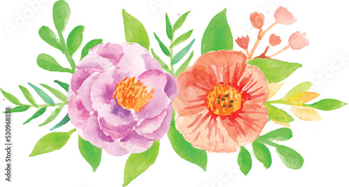watercolor floral bouquet for design card